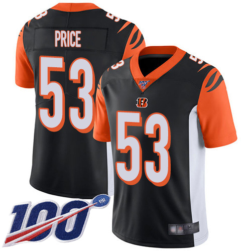 Cincinnati Bengals Limited Black Men Billy Price Home Jersey NFL Footballl 53 100th Season Vapor Untouchable